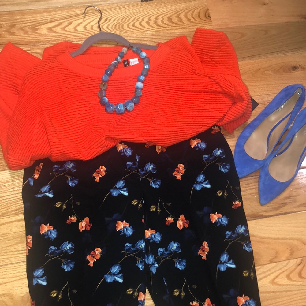 Cynthia Rowley Printed Floral Techno Pants